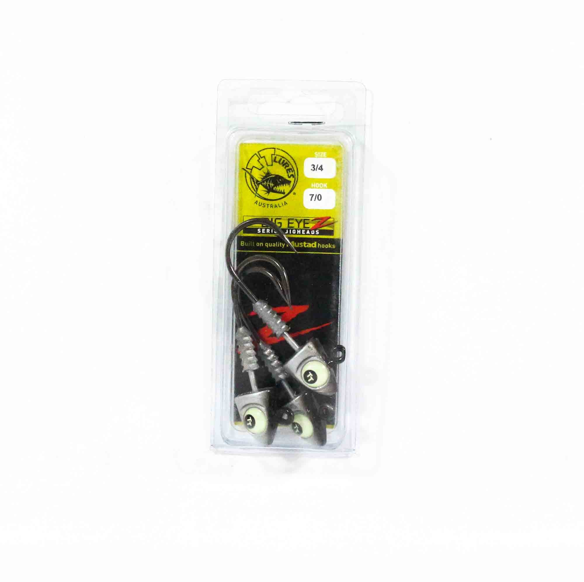 Tackle Tactics TT Big EyeZ Jig Head 3/4oz 7/0 Silver Black Glow EyeZ (5215)