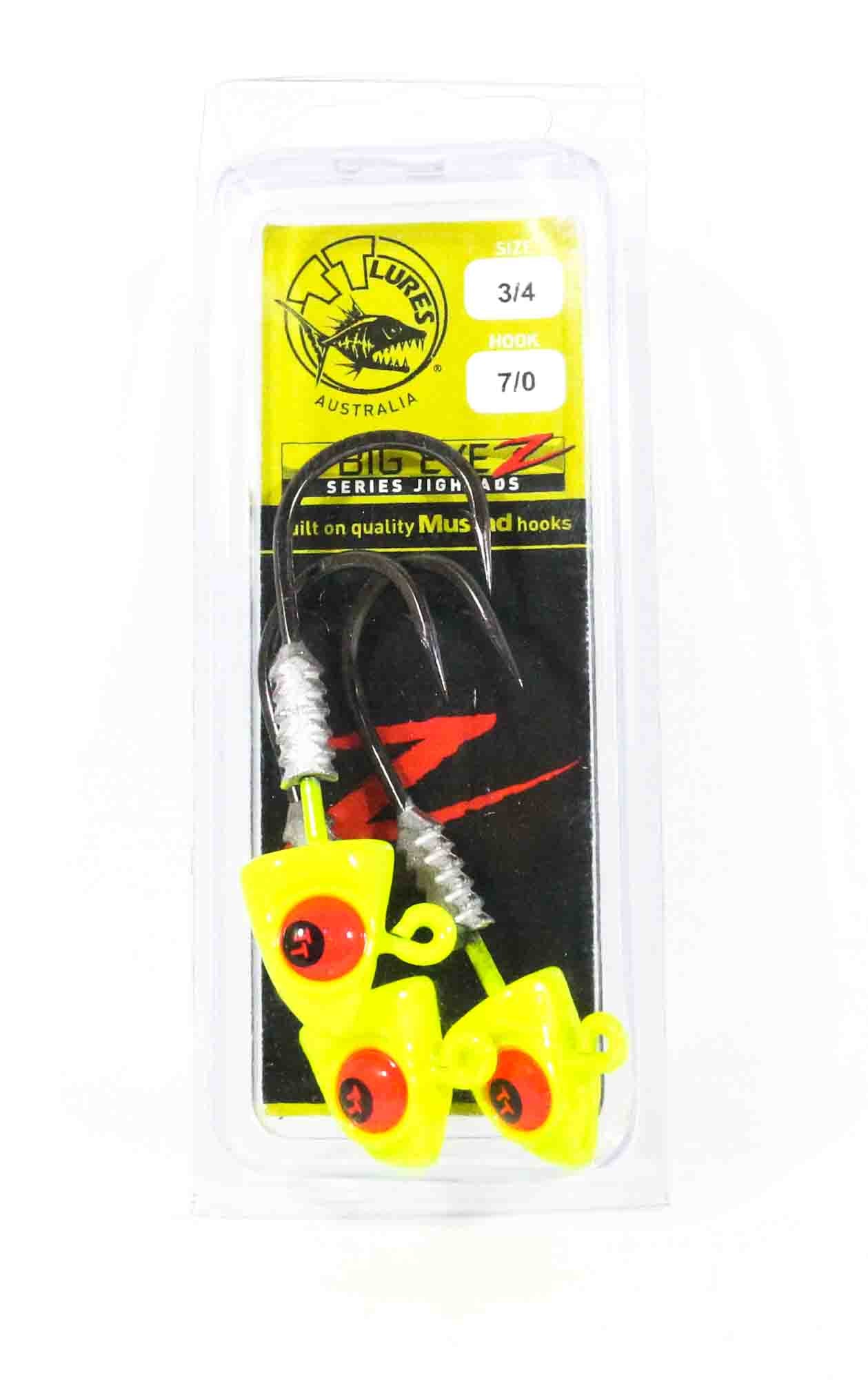 Tackle Tactics TT Big EyeZ Jig Head 3/4 oz 7/0 Chart Red EyeZ (5239)