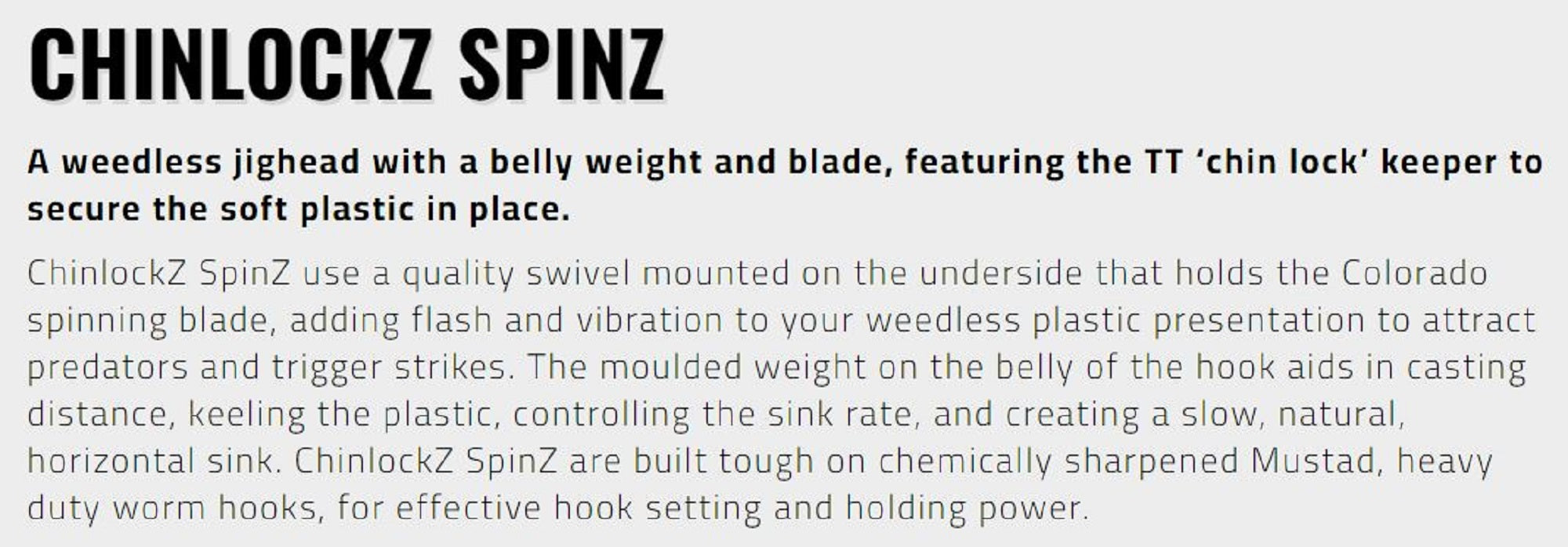 Tackle Tactics TT Chinlockz SpinZ NC Jig Head 1/2 oz 8/0 2/pack (7530)