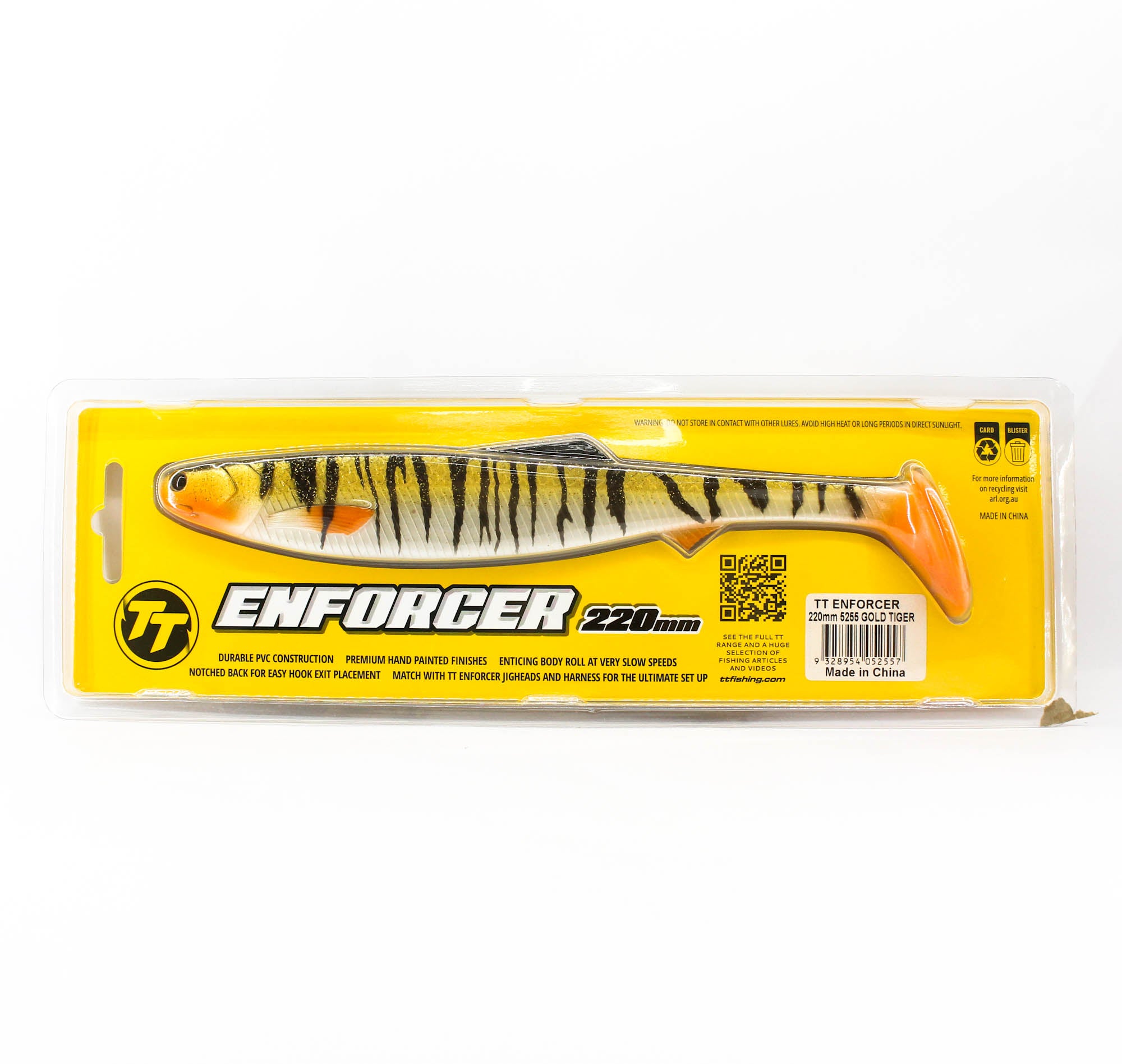 Tackle Tactics TT Soft Lure Enforcer Swimbait 220mm Gold Tiger (2557)