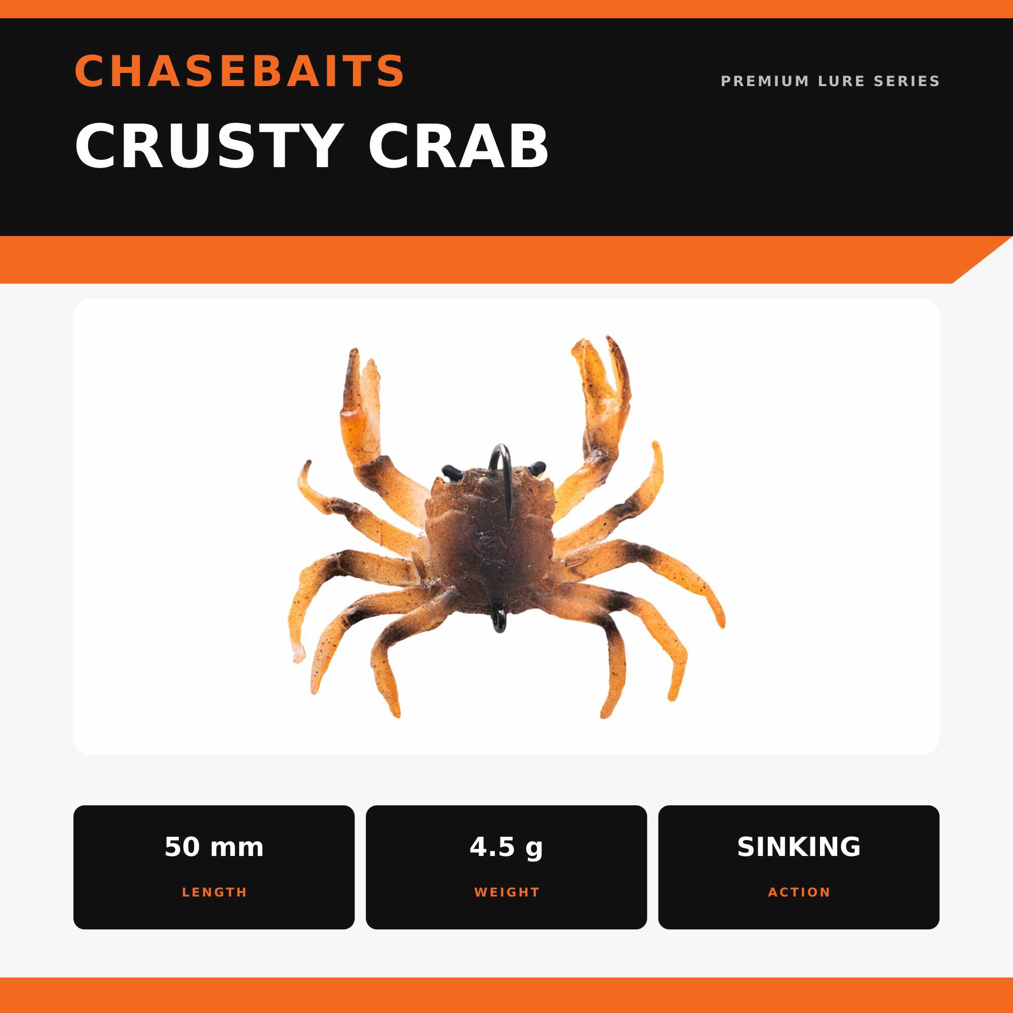 Chasebaits Crusty Crab 50mm 4.5 grams Sinking Lure 03 (7569)