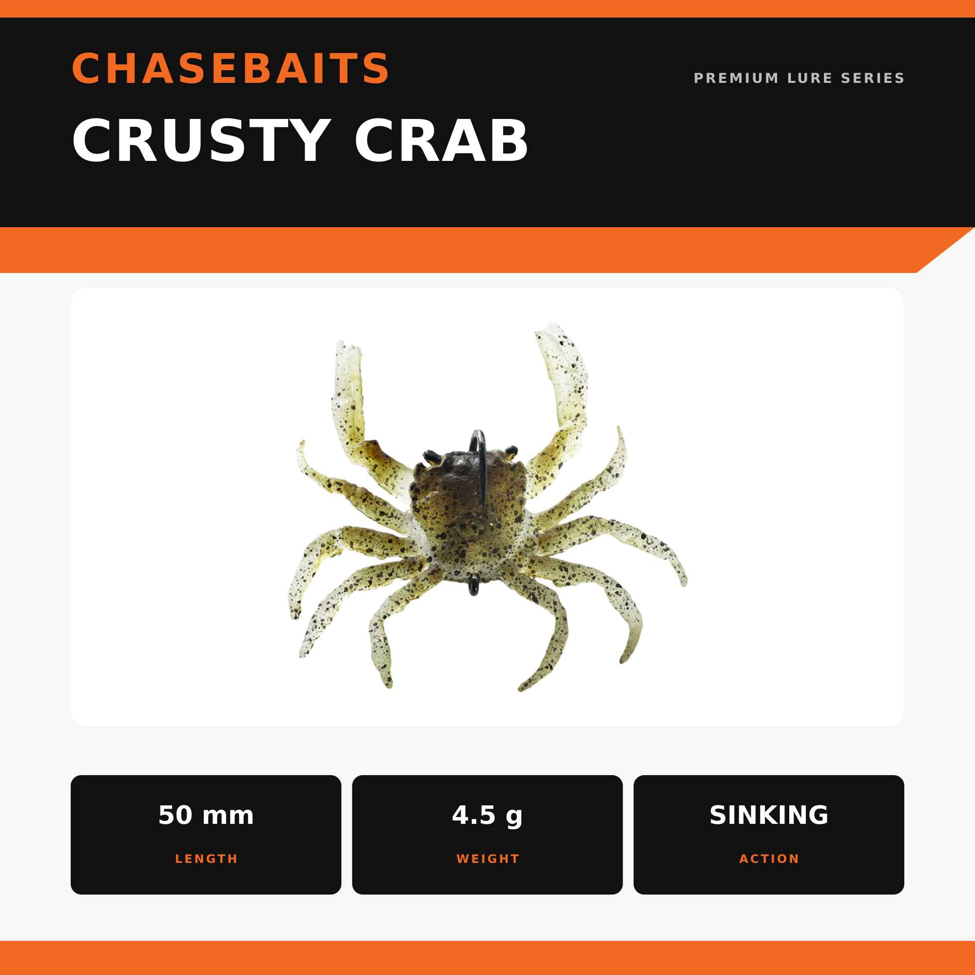 Chasebaits Crusty Crab 50mm 4.5 grams Sinking Lure 05 (7583)