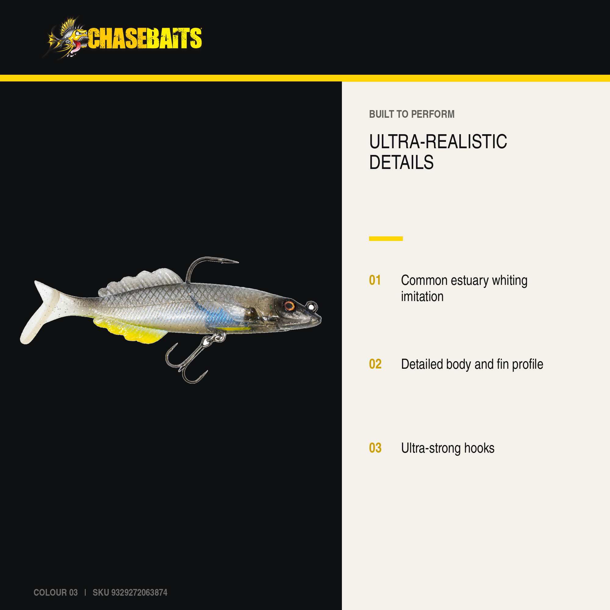 Chasebaits Live Whiting 95mm 13 grams Sinking Lure 01 (3850)