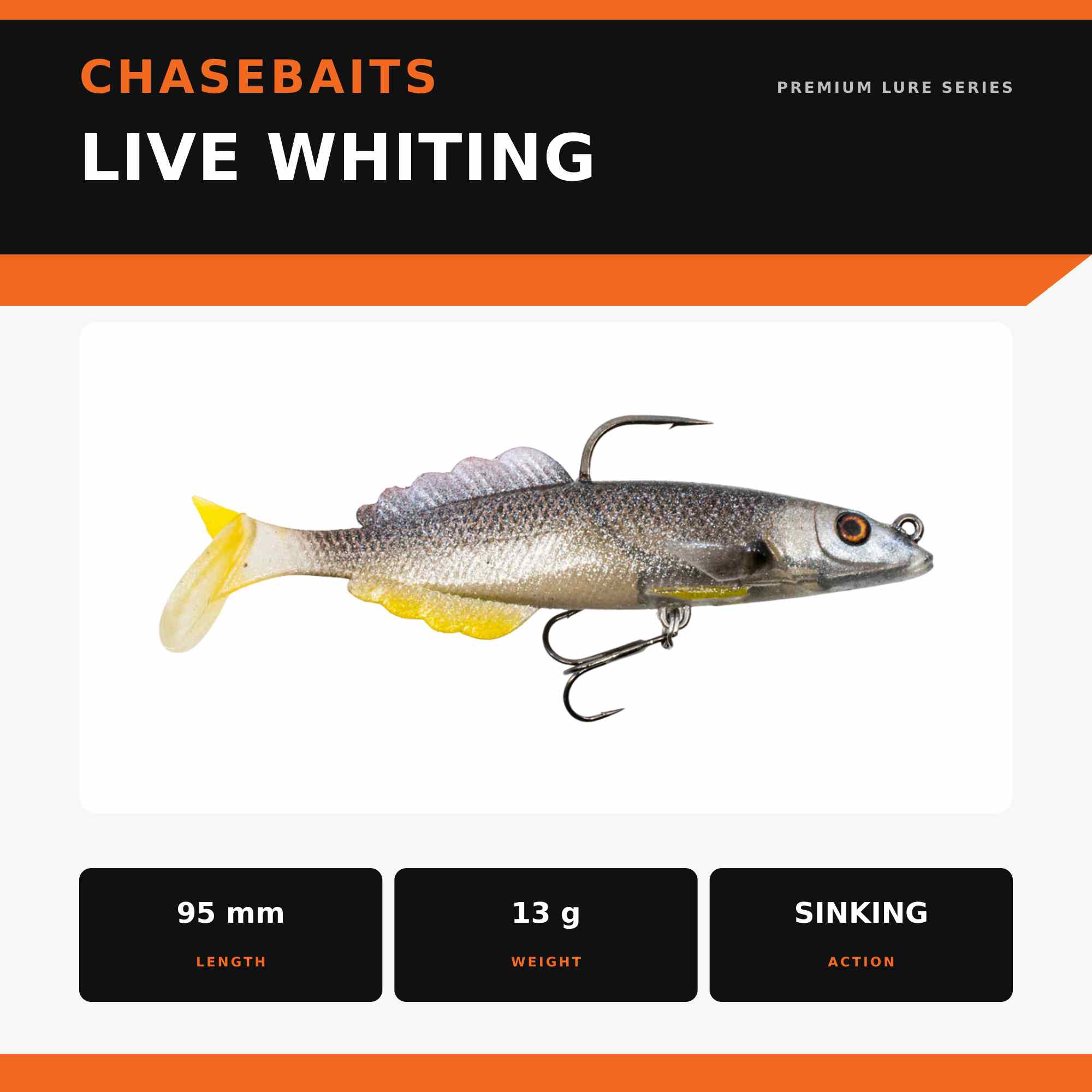 Chasebaits Live Whiting 95mm 13 grams Sinking Lure 02 (3867)