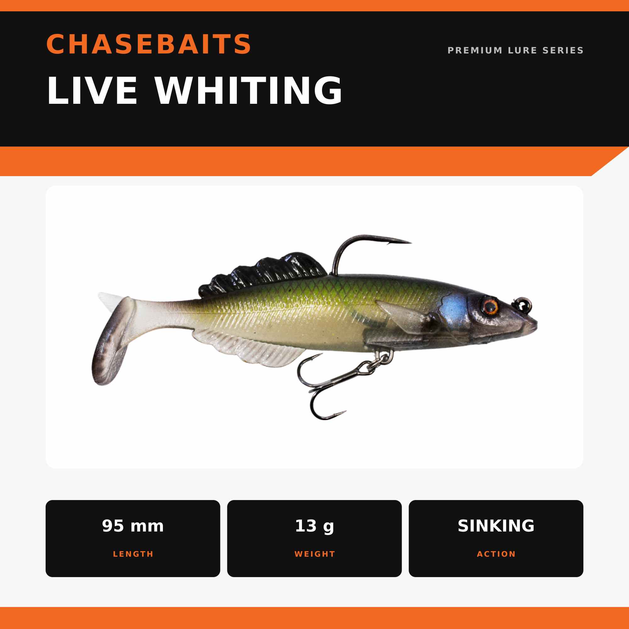 Chasebaits Live Whiting 95mm 13 grams Sinking Lure 03 (3874)
