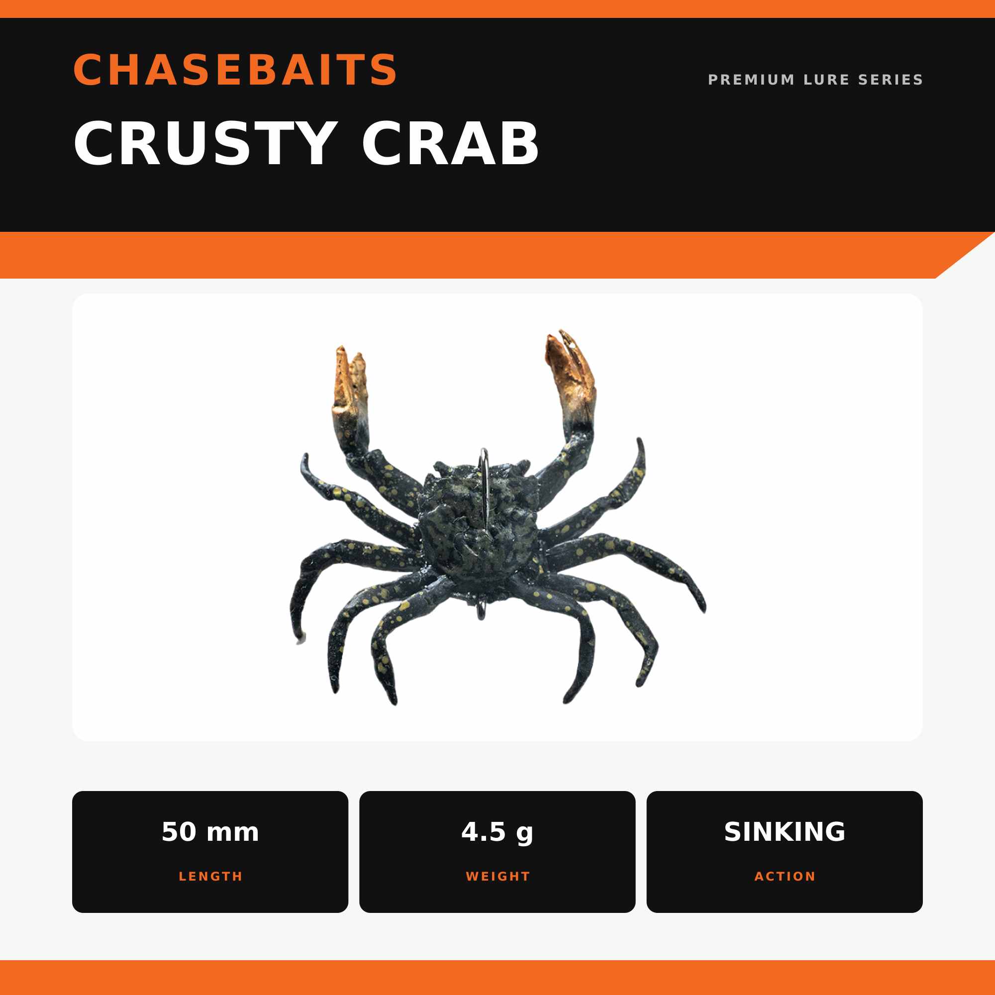 Chasebaits Crusty Crab 50mm 4.5 grams Sinking Lure 08 (3980)