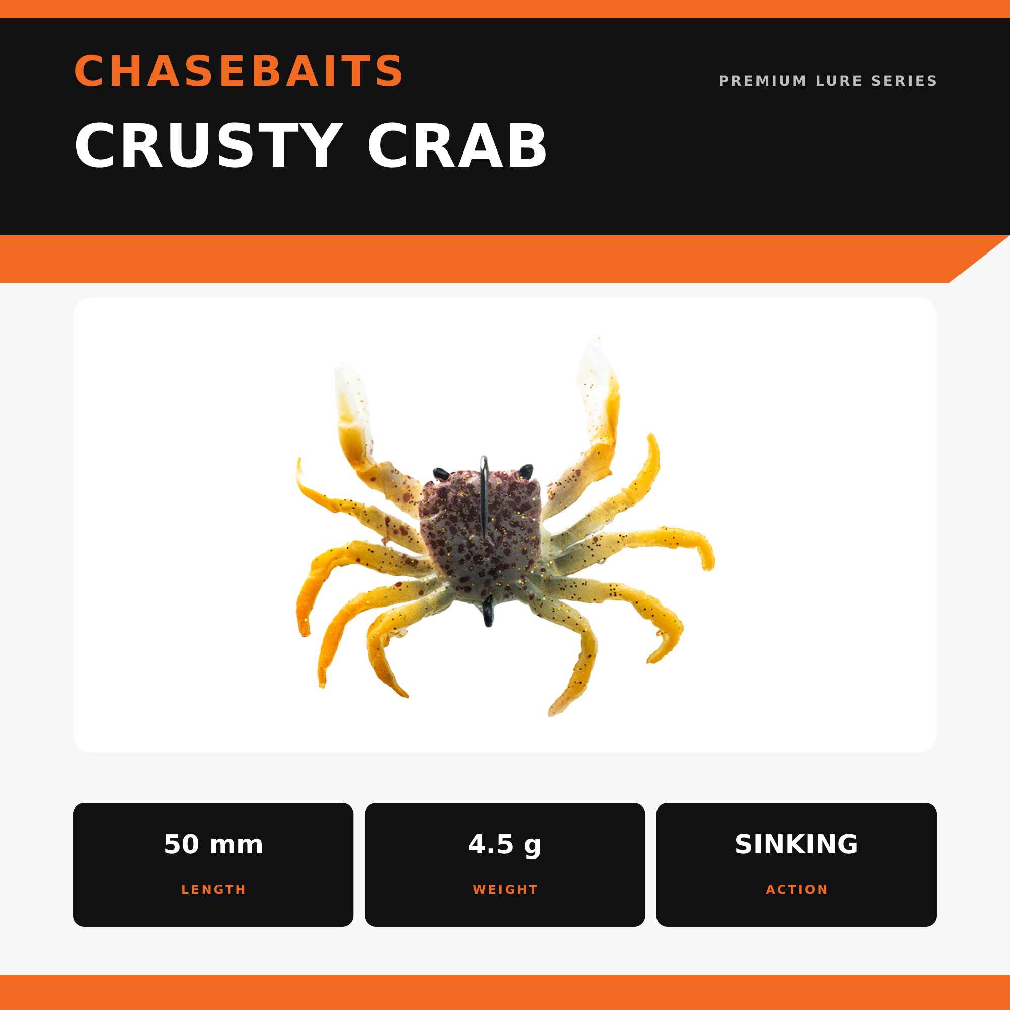 Chasebaits Crusty Crab 50mm 4.5 grams Sinking Lure 16 (4024)