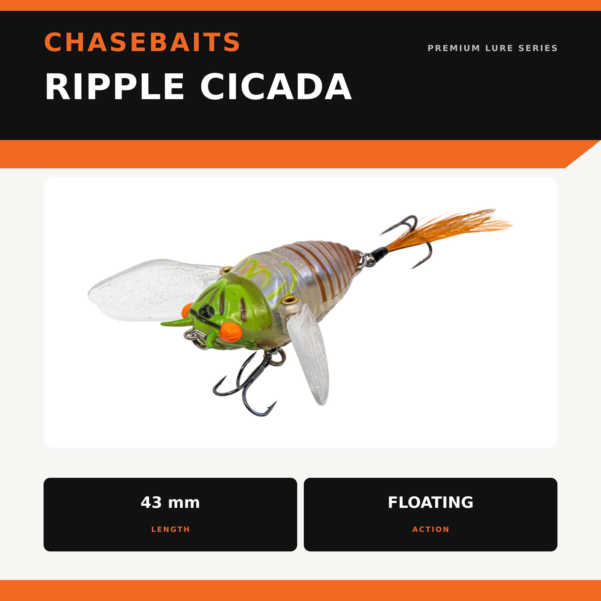 Chasebaits Ripple Cicada 43 mm Floating Lure 02 (4734)