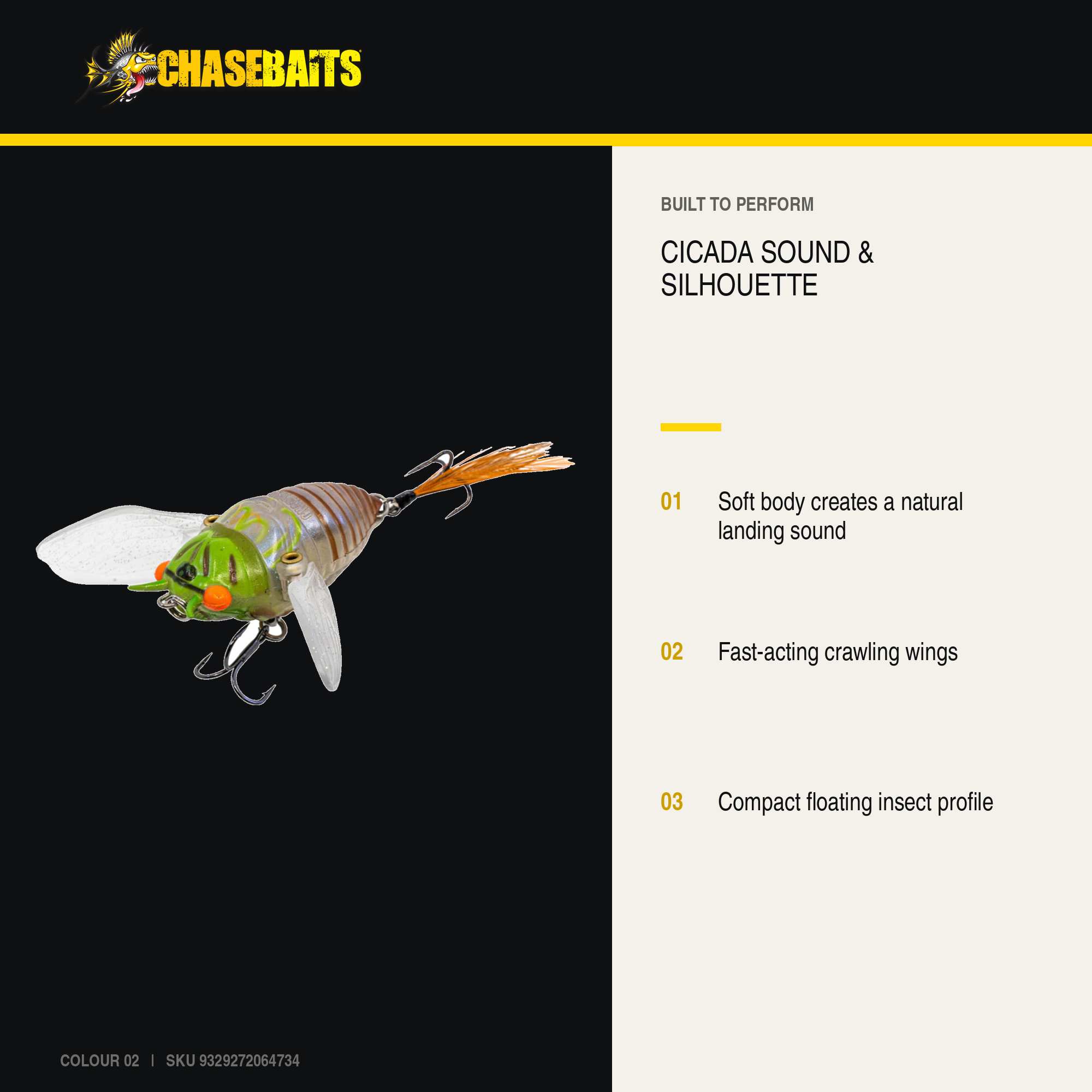 Chasebaits Ripple Cicada 43 mm Floating Lure 02 (4734)