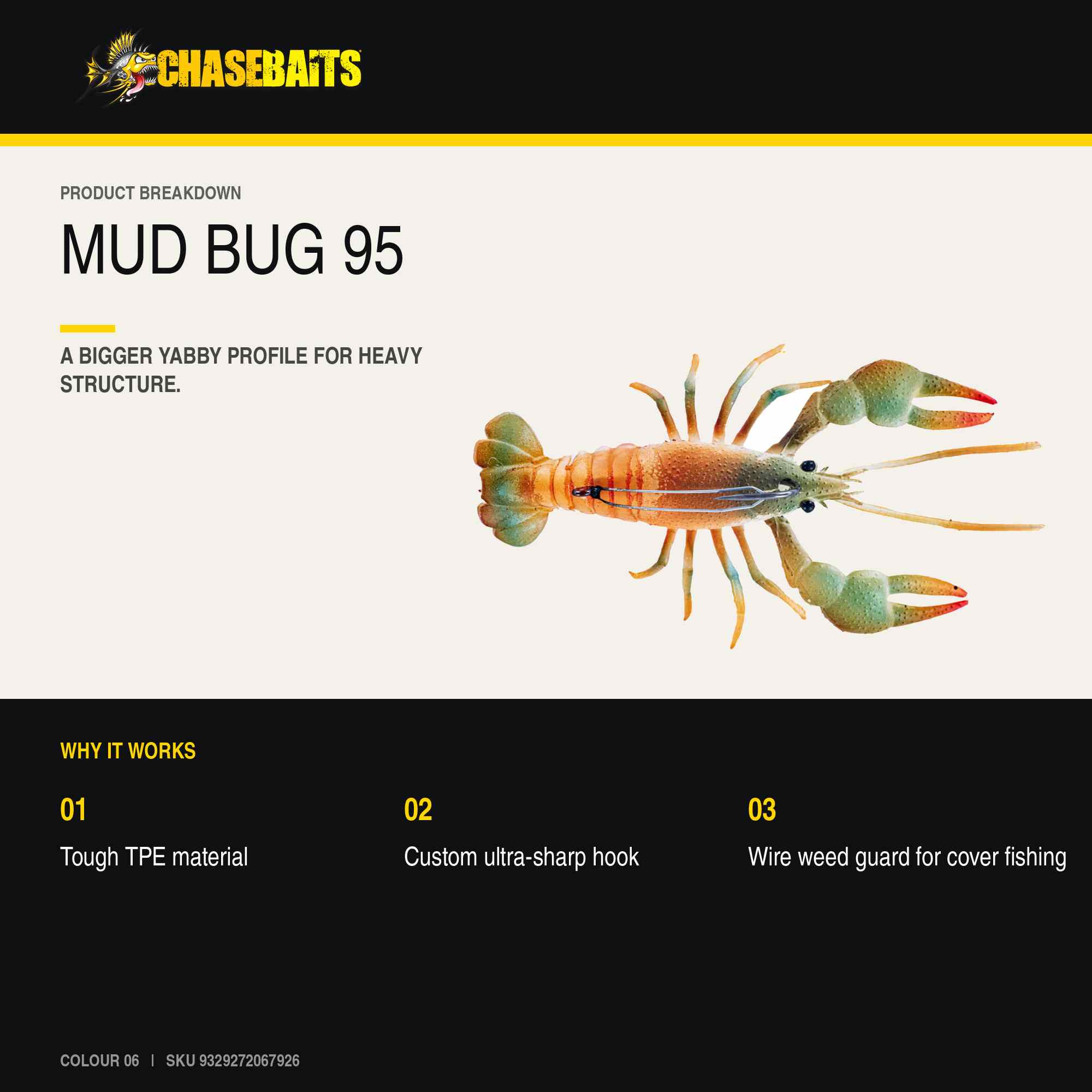 Chasebaits Mud Bug 95mm Sinking Lure 06 (7926)