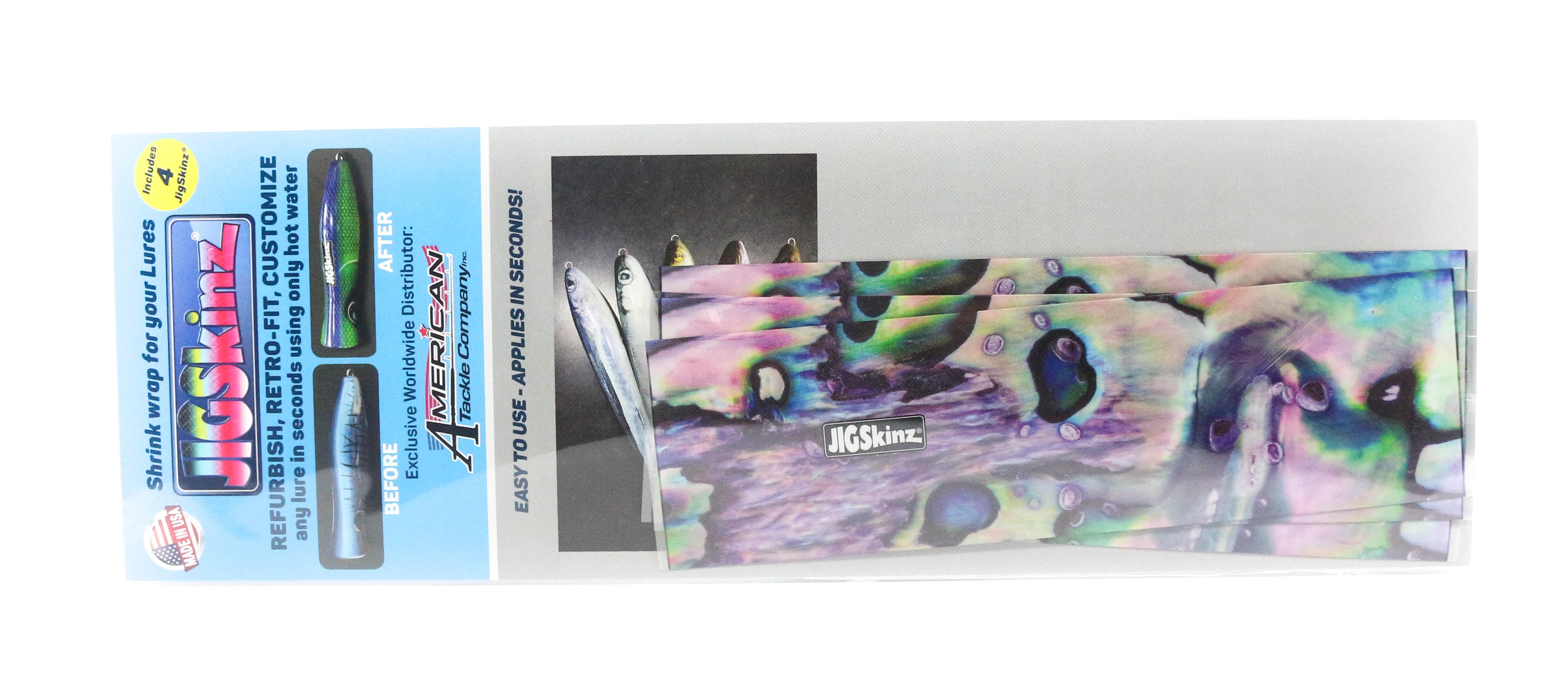 Sale Jigskinz JZABP-M4 Abalone Purple 170 x 95mm x 4 pieces Medium (3237)