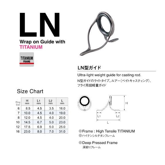 Fuji T-LNSG Size 7 Rod Guide Titanium Frame SIC x 1 (4511)