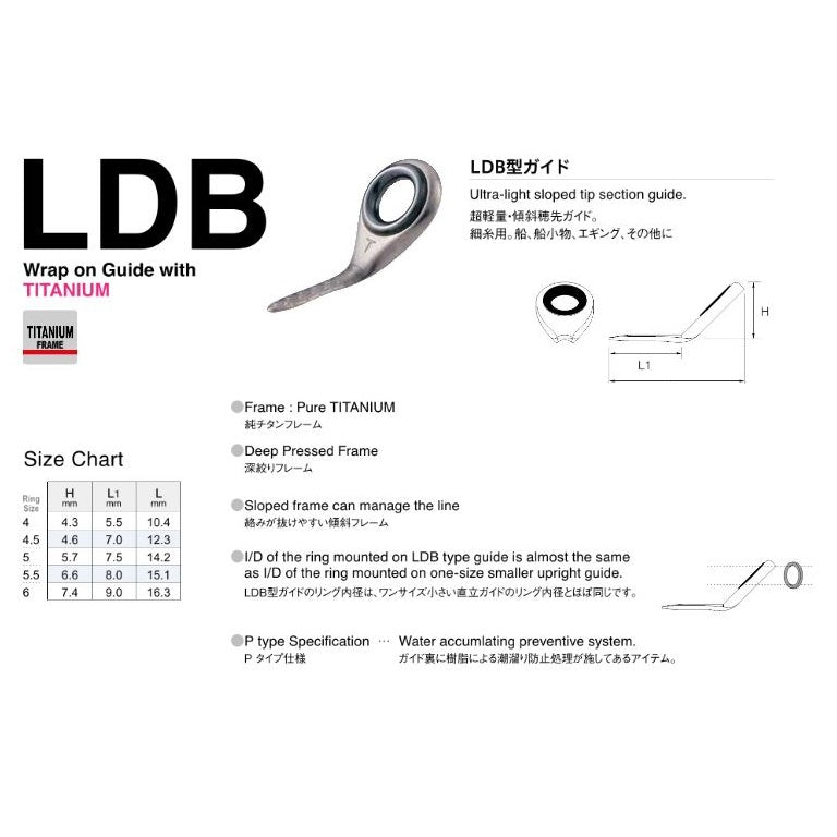 Fuji T-LDBSG Size 6P Rod Guide Titanium Frame SIC x 1 (5913)