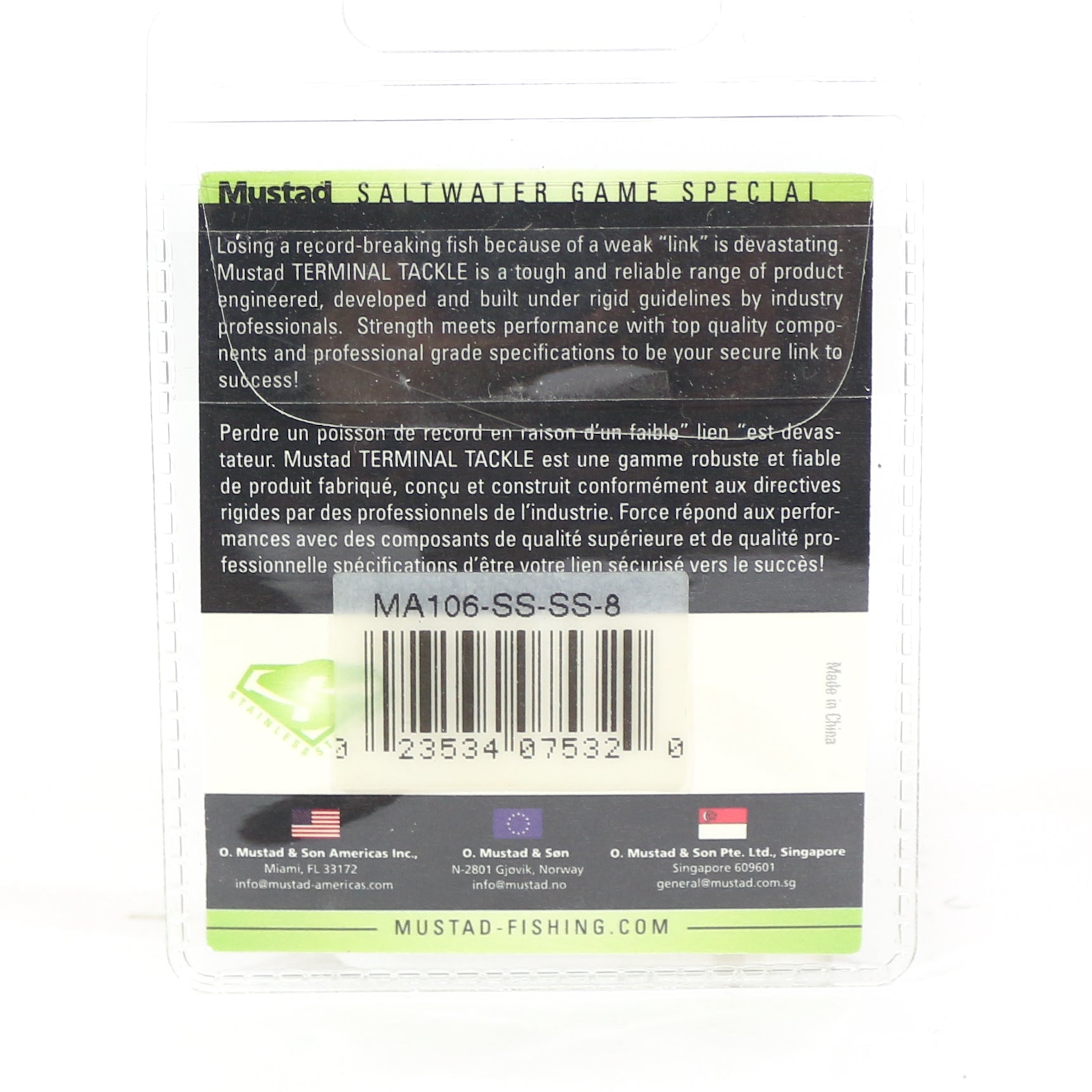 Sale Mustad Solid Ring Teardrop Size L 660Lbs 5 pieces per pack (5252)