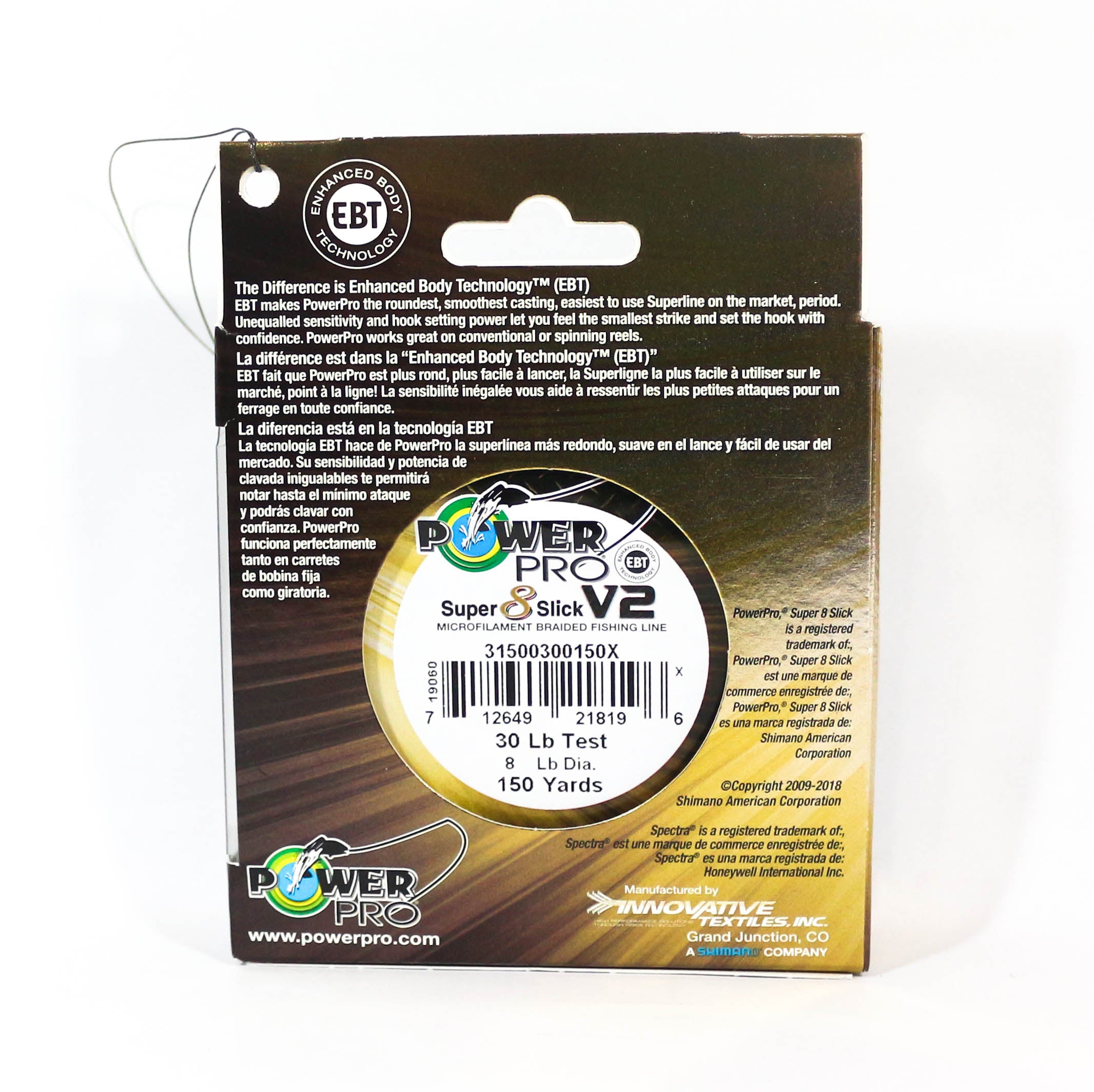 Power Pro Super 8 Slick Version 2 Spectra Line 30lb by 150yds Onyx (8196)