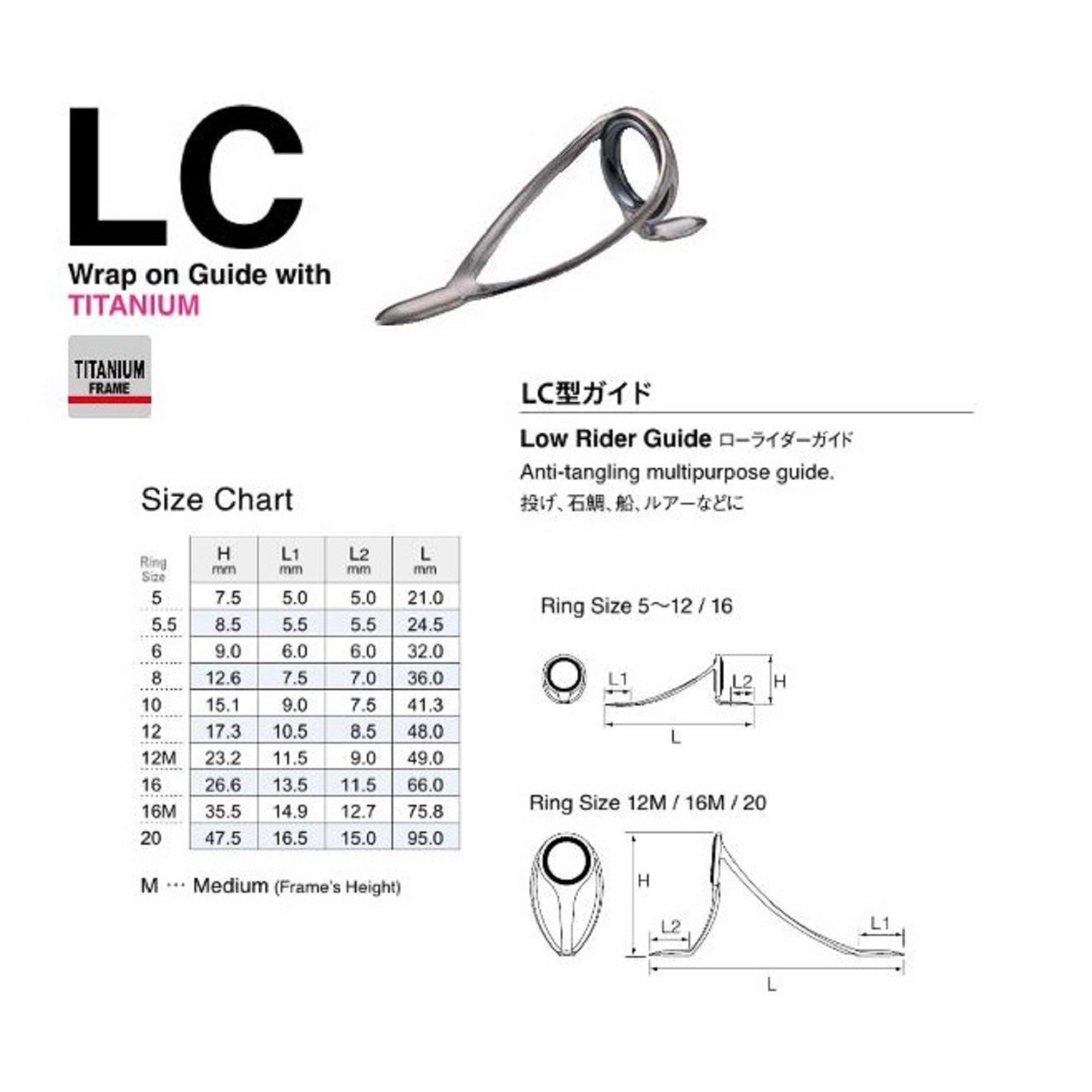 Fuji T-LCSG Size 16M Rod Guide Titanium Frame SIC x 1 (0918)