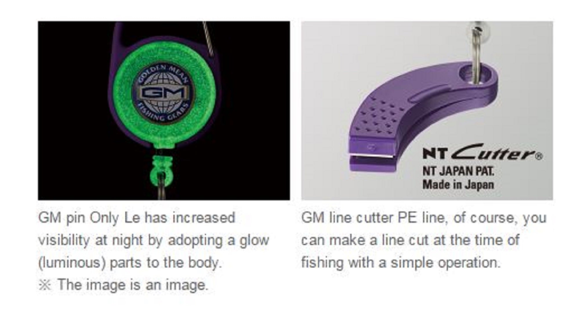Golden Mean GM Pin on Reel and Line Cutter Carabina 65cm Purple (3081)