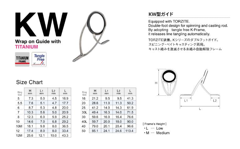 Fuji T-KWSG Size 8 Rod Guide Titanium Frame SIC x 1 (6667)