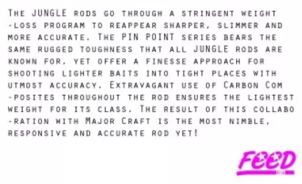 Feed Rod Baitcast Jungle Pin Point JBC-662 ML P.E 1.5 Max (0141)