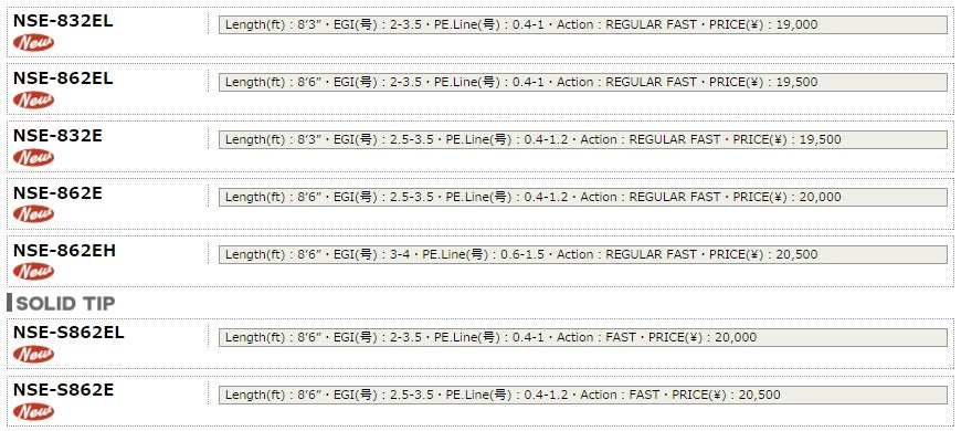 Sale Major Craft N One Series Spinning Rod NSE 832 E (9074)