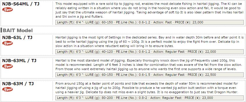 Sale Major Craft NP Jack Series Baitcast Rod NJB 63L TJ (0674)